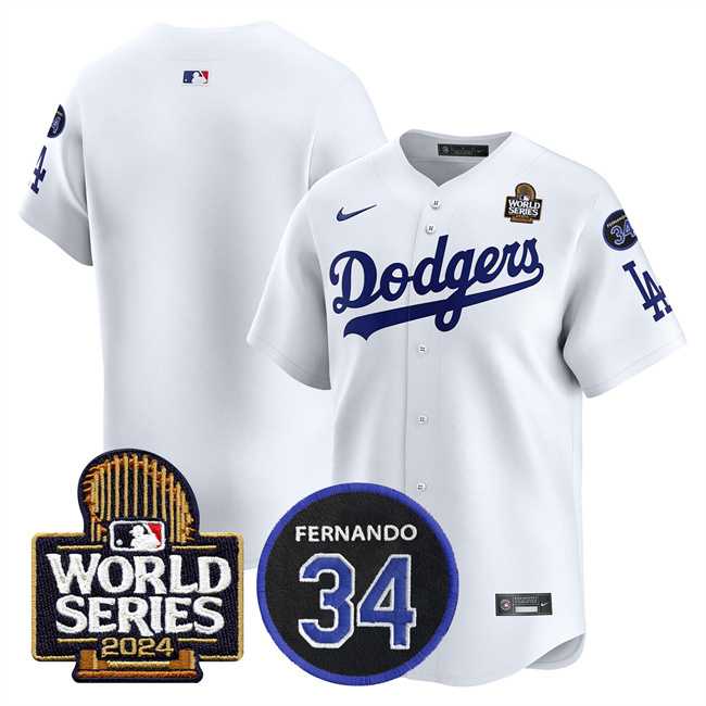 Men's Los Angeles Dodgers Blank White 2024 World Series With Fernando Memorial Patch Limited Stitched Baseball Jersey,We sell and wholesale Men's Los Angeles Dodgers Blank White 2024 World Series With Fernando Memorial Patch Limited Stitched Baseball Jersey on line form chian!
